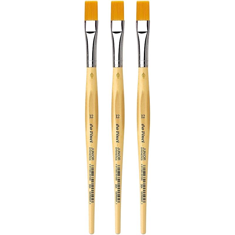 da Vinci JUNIOR Synthetics Tempera Synthetic Bristle Round, Size 12/Pack Student Brush, 3/Pack (DVXVA3/Pack0412-3) image 1