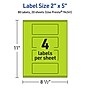 Avery Rectangle Multipurpose Labels, 2" x 5", Bright Green, 80/Pack (94241)~#|#~E17195C4-B2E0-4F44-8BC78F9B871FE6E2_sc7