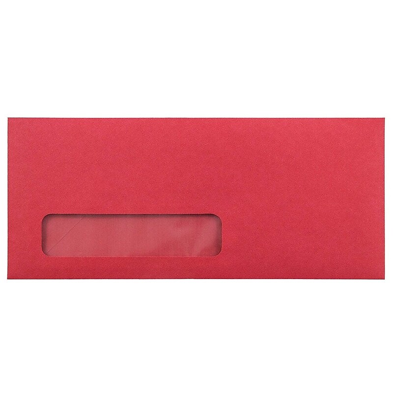 JAM Paper #10 Envelopes, 4 1/8" x 9 1/2", Red, 100/Pack (1531052d) image 1