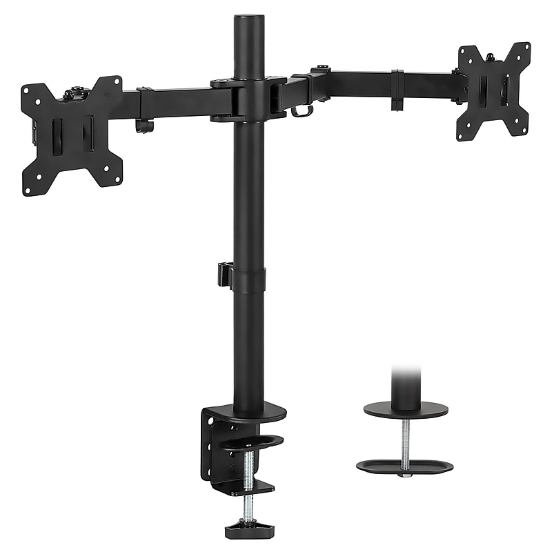 Mount-It! Adjustable Dual Monitor Arm Mount, Up To 32", Black (MI-2752) image 1