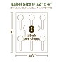 Avery EcoFriendly Laser/Inkjet Decorative Edge Multipurpose Labels, 1-1/2" x 4", White, 80/Pack (94116)~#|#~E181AA91-9939-4774-B6BC973494A4CD91_sc7