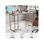 Martha Stewart Eli 47"W Glass/Steel Home Office Desk, Clear/Polished Brass (XUDK1GLD)~#|#~E185263A-04C1-4BBD-AC722FA1B73C6CCD_sc7