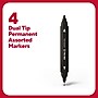 TRU RED™ Pen Permanent Markers, Twin Tip, Assorted, 4/Pack (TR57828)~#|#~E186EE65-9361-41C4-88D69D8B38483FA7_sc7