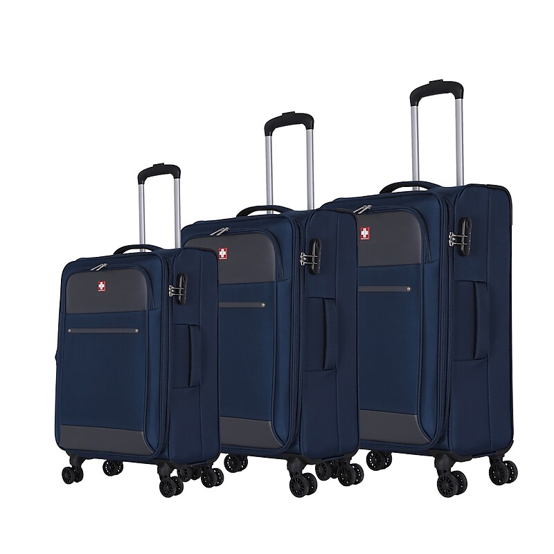 TUCCI Hardside Spinner Carry-On Luggage Set, TSA Checkpoint Friendly, Navy Blue, 3/Set (SW0001-03PC-NBLU) image 1