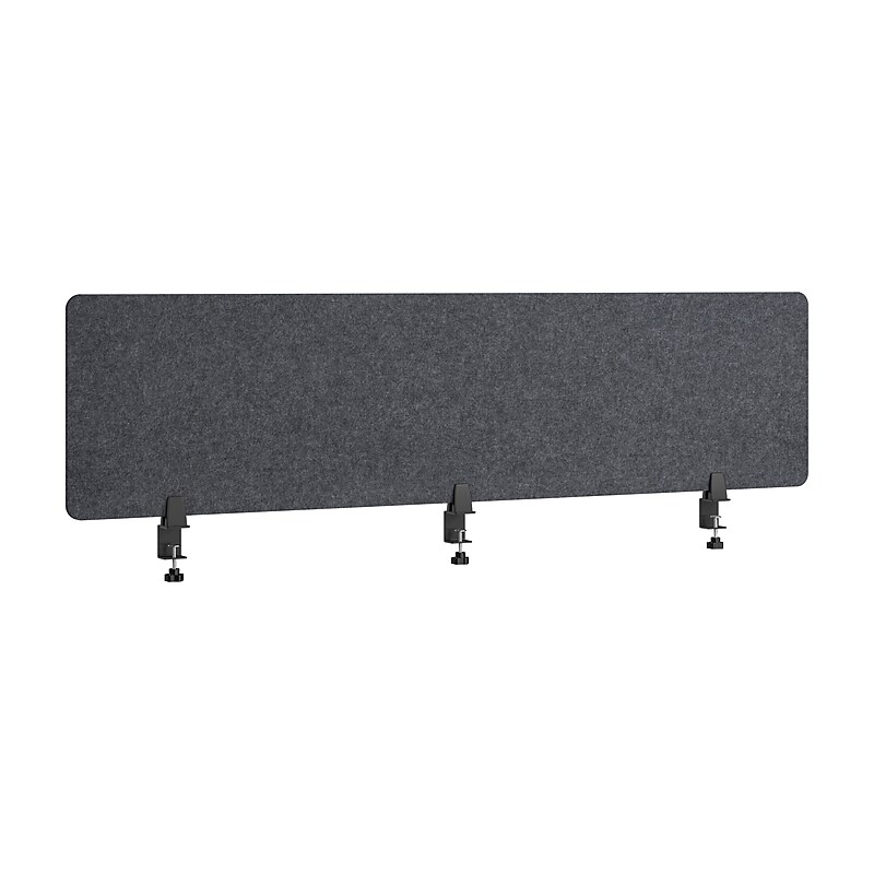 Bush Business Furniture Fabric Privacy Panel, 18"H x 70"W, Cool Charcoal (PSP170CL-03) image 1