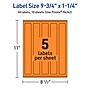 Avery Laser/Inkjet Multipurpose Rectangle Labels, 9.75" x 1.25", Bright Orange, 50/Pack (94262)~#|#~E19BA29A-746B-43AA-8BF3FD11A1A25D62_sc7