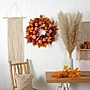 Nearly Natural 4648 28" Pumpkin Wreath, Orange~#|#~E1A3A105-8CC0-4609-AE456ABD57F61E88_sc7
