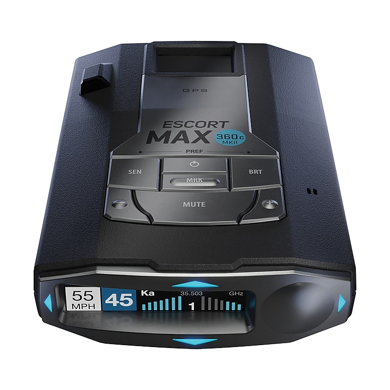 ESCORT MAX 360c MKII Color OLED Laser Radar Detector with 360° Awareness and Dual-Band Wi-Fi, Black (0100037-3) image 1
