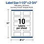 Avery Waterproof Rectangle Laser Multipurpose Labels, 1.5" x 2.75", White, 1000/Box (19479399275)~#|#~E1A7D982-A5AF-4875-A999E6C29DA10533_sc7