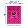 Avery Starburst Laser/Inkjet Multipurpose Labels, 1", Neon Magenta (3840/Box)~#|#~E1B11736-899E-49CE-BC1627891477E36F_sc7