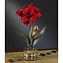 Nearly Natural 4827 Amaryllis with Round Vase, Red~#|#~E1B29176-AC45-4808-9E9DA0A0DA46BD83_sc7