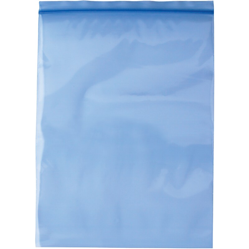 12" x 18" Reclosable Poly Bags, 4 Mil, Blue, 250/Carton (VCIPB1218R) image 1