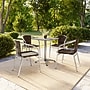 Flash Furniture Lila 23.5" Square Metal Table Set with 4 Rattan Chairs, Dark Brown (TLH24SQ020CHR4)~#|#~E1B8560A-220B-40EE-9AF77FB03D58670E_sc7