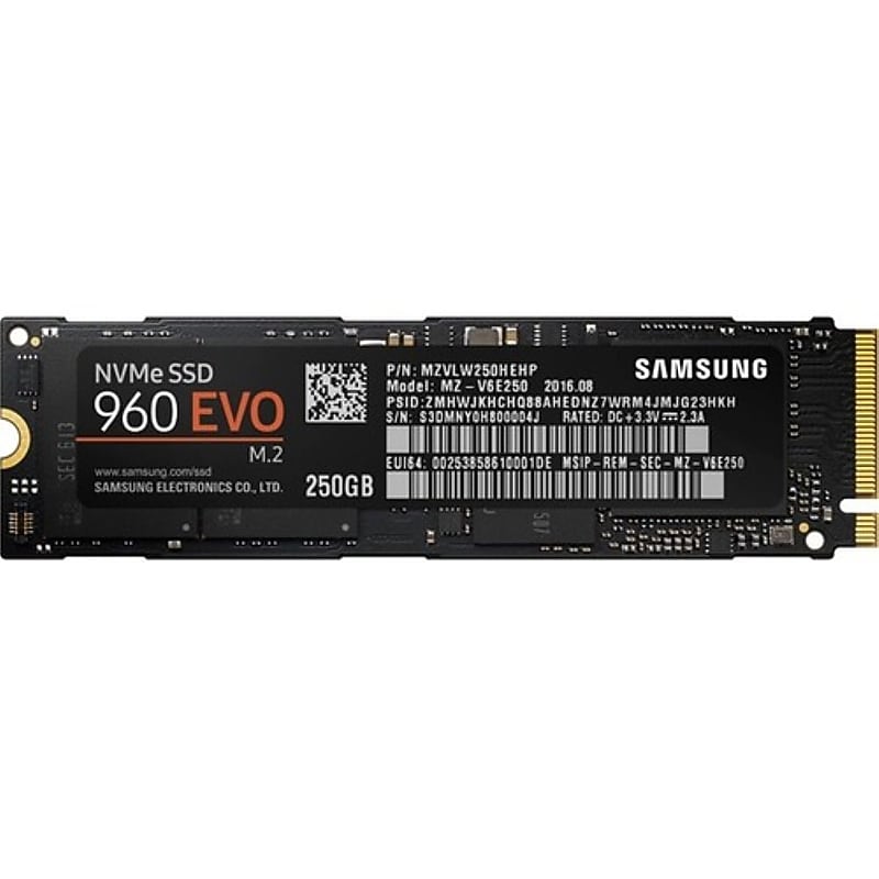 Samsung 960 EVO 250GB M.2 PCIe Gen3 x4 NVMe Solid State Drive, V-NAND (MZ-V6E250B/AM) image 1