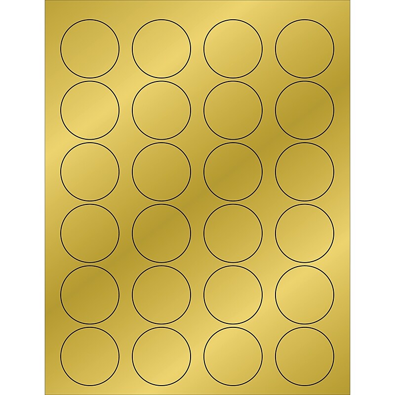 Tape Logic Foil Circle Laser Labels, 1 5/8", Gold, 2400/Case (LL216GD) image 1