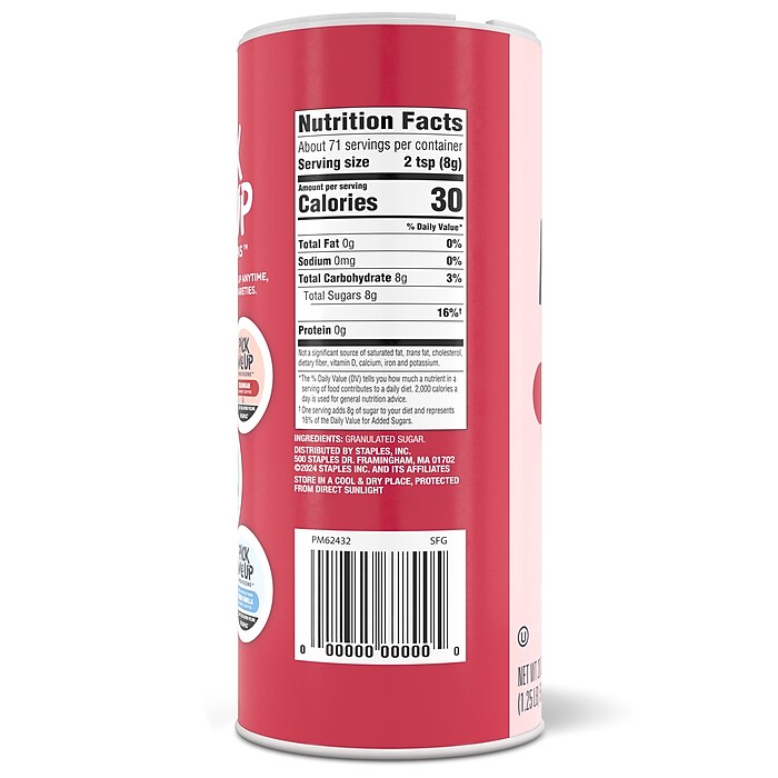 Pick Me Up Provisions™ Pure Sugar, 20 oz. Canister, 24/Carton