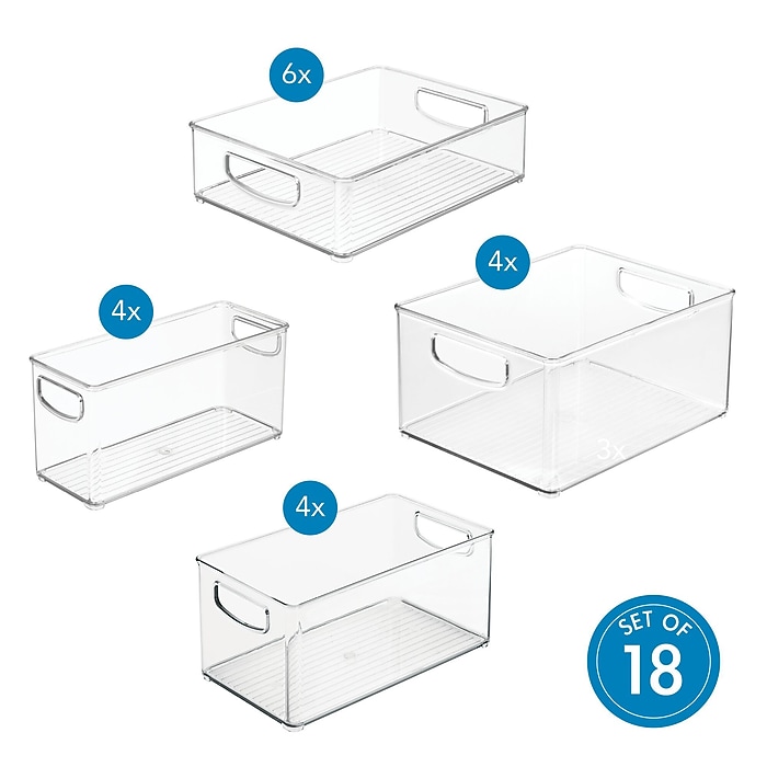 iDESIGN Assorted Stackable Plastic Storage Bin, 18/Set (07071S