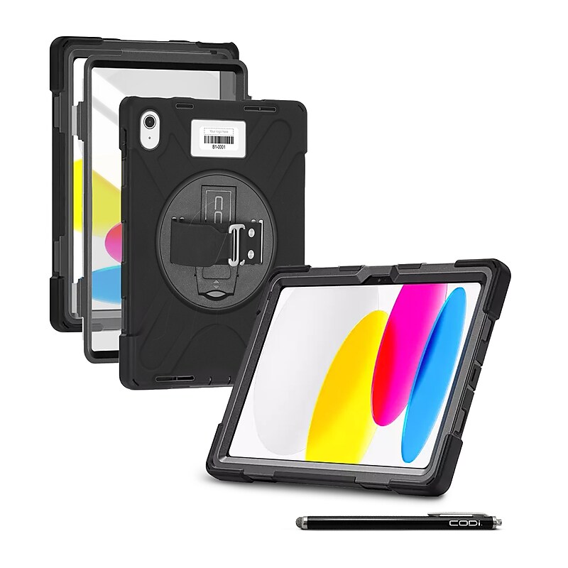 CODi Rugged iPad 11" (A16)/iPad 10.9" (10th Generation) Case w/ Integrated Screen Protector & Capacitive Stylus (TK000005) image 1