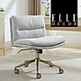 Elle Decor Ariana Armless Ergonomic Fabric Swivel Computer and Desk Chair, Light Gray (60121-LGRY)~#|#~E1D92115-ED67-4E7D-98599F36BCDD3326_sc7