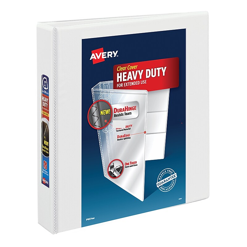 Avery Heavy Duty 1 1/2" 3-Ring View Binders, One Touch EZD Ring, White (79-195/79-795) image 1