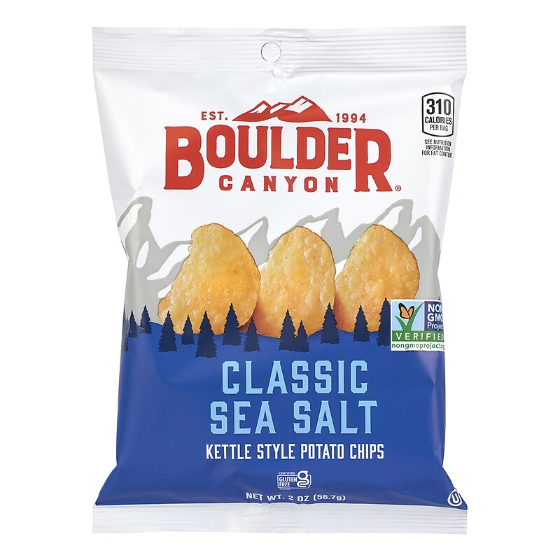 Boulder Canyon Gluten Free Classic Sea Salt Potato Chips, 2 oz., 8/Pack (220-02559) image 1
