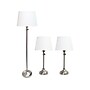 Lalia Home Perennial 58.5"/30" Brushed Nickel Three-Piece Floor/Table Lamp Set with Tapered Shades (LHS-1005-BN)~#|#~E1DF7492-42B1-4975-A0FF657B12FD13DE_sc7
