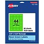 Avery Laser/Inkjet Multipurpose Rectangle Labels, 2/3" x 1-3/4", Neon Green, 3520/Box (94209)~#|#~E1E4E50F-69E5-416A-8B946720F2405A6A_sc7