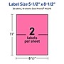 Avery Laser/Inkjet Rectangle Multipurpose Labels, 5.5" x 8.5", Bright Pink, 20/Pack (94229)~#|#~E1ED7F4B-7971-43B9-846B0F78C2668107_sc7