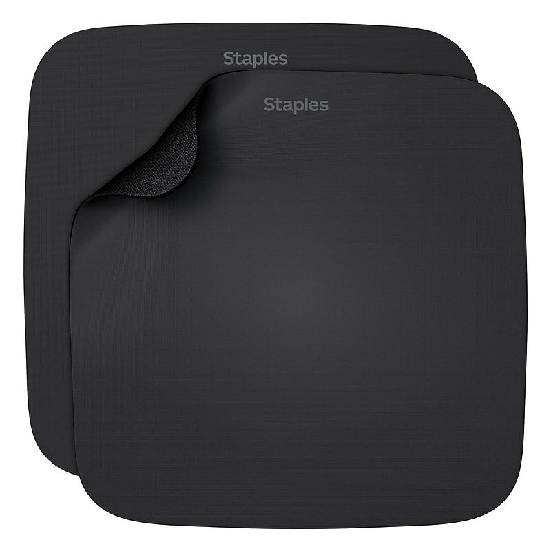 Staples TECH Non-Skid Mouse Pad, Black, 2/Pack (50678) image 1