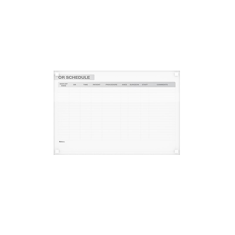 Ghent Harmony OR Schedule Glass Dry-Erase Whiteboard, 4'H x 8'W (GRPHMYSN13S-48) image 1