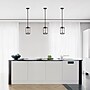 Lalia Home 1-Light 9.25" Farmhouse Hanging Cylindrical Clear Glass LED Pendant Fixture with Accents, Black (LHP-3002-BK)~#|#~E1F0882F-D2CF-41C5-B4A45AFC35F66FA0_sc7