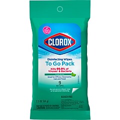 Clorox On The Go Disinfecting Wipes, Fresh Scent, 9 Wipes