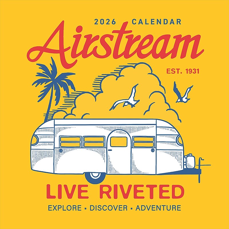 2026 TF Publishing 12" x 17" TF Publishing 12" x 12" Airstream Wall Calendar 26-1142 image 1