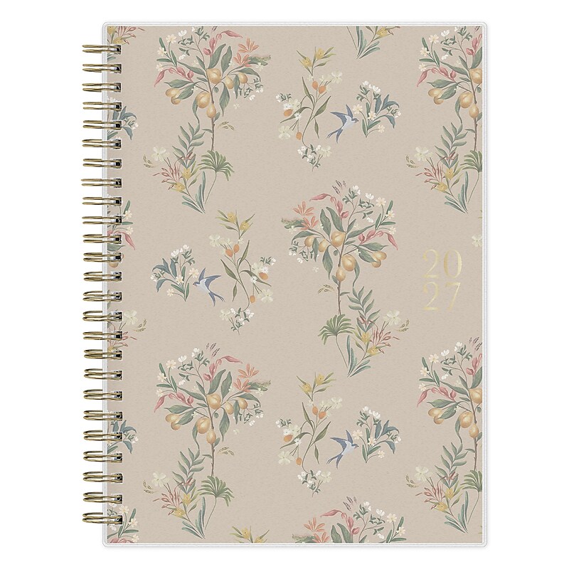 2027 Blue Sky Bespoke Letterpress Pears & Bluebirds 5.875" x 8.625" Calendar Year Weekly & Monthly Standard Planner image 1