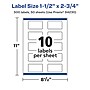 Avery Laser/Inkjet Rectangle Glossy Clear Labels, 1.5" x 2.75", Clear, 500 Labels/Box (94230)~#|#~E1FFC8E6-4610-46F0-9E4D71369340702C_sc7