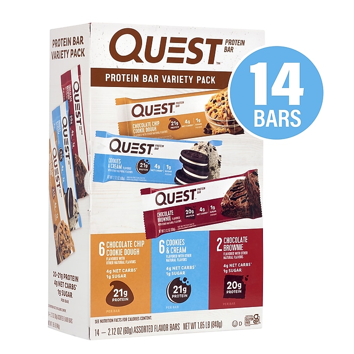 Quest Gluten Free Protein Bars Variety Pack, 2.12 oz., 14/Pack
