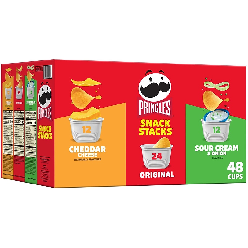 Pringles Snack Stacks Variety Pack Crisps, 48 Cups/Carton (38000-14991) image 1