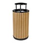Alpine Industries Steel Outdoor Trash Can with Rain Bonnet Lid, 32 Gallon, Cedar (ALP4400-01-CD-RB)~#|#~E2025591-373D-4B94-BAF77E4BFEB433B6_sc7