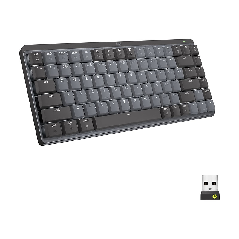 Logitech MX Mechanical Mini Illuminated Wireless Ergonomic Keyboard, Linear Key Switch, Black/Gray (920-010551) image 1