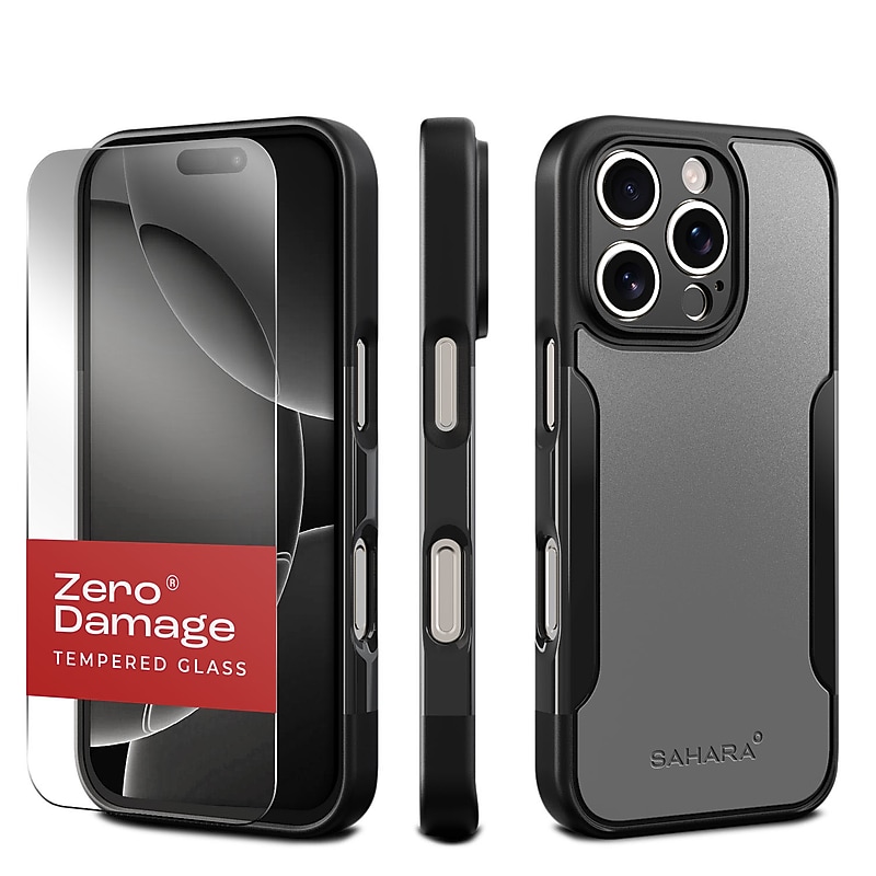 SaharaCase MagSafe Phone Case for iPhone 16 Pro with Screen Protector, Shock Absorbing, Scorpion Black (CP00681) image 1