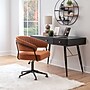 Linon Home Decor Products Prestwick Armless Velvet Swivel Computer and Desk Chair, Caramel (178541CARM01U)~#|#~E2154118-8CA0-4062-90DB748EB0FFE684_sc7