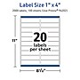 Avery TrueBlock Laser/Inkjet Rectangle Multipurpose Labels, 1" x 4", White, 2000/Box (94202)~#|#~E216D6CB-9B29-40B0-BF72119904B27508_sc7