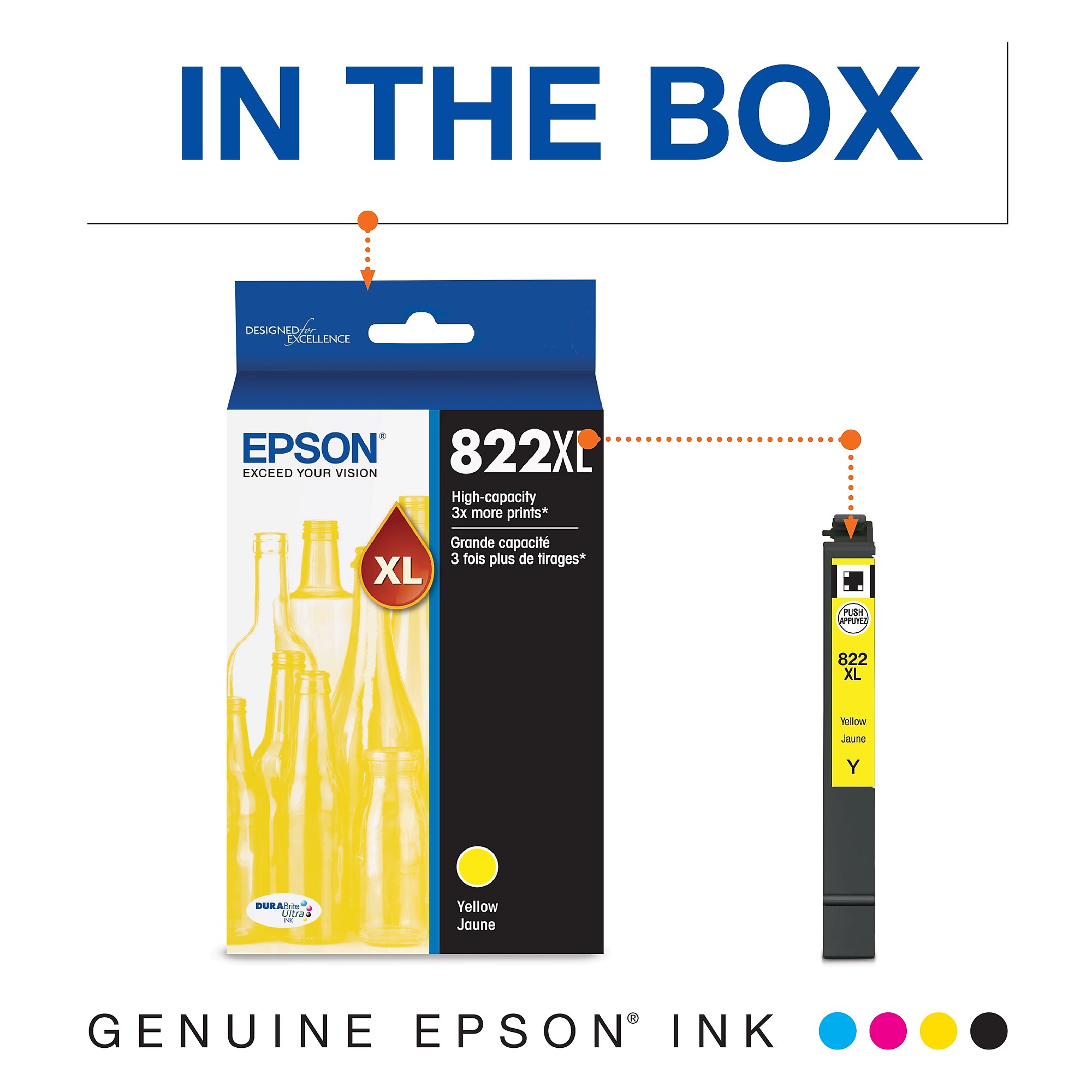 Epson T822XL Yellow High Yield Ink Cartridge (T822XL420-S) Sansujyuku sansujyuku.com