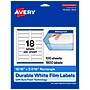 Avery Laser/Inkjet Rectangle Waterproof Multipurpose Labels, 3.4375"  x 0.9375", White, 1800/Box (94218)~#|#~E22ADCFC-6987-4AF9-8E12426C19CD85E5_sc7