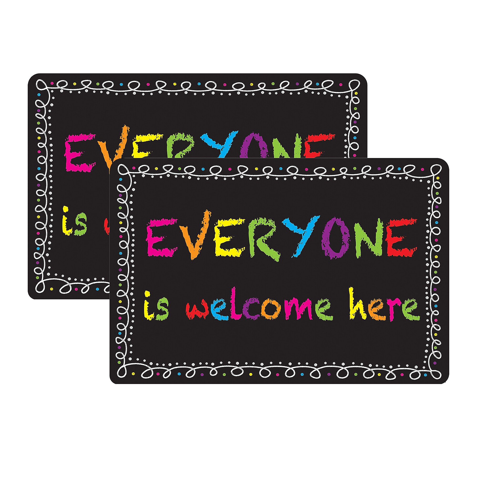 Ashley Smart Poly Commercial Floor Mat, 15.5″ x 23.5″, Chalk Loops Everyone Welcome, 2/Bundle (ASH91508-2) Sansujyuku sansujyuku.com