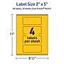 Avery Laser/Inkjet Rectangle Multipurpose Labels, 2" x 5", Bright Yellow, 40/Pack (94241)~#|#~E22DE7D5-1252-4848-9786B4A01437B127_sc7