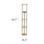 Simple Designs Etagere Organizer Storage 62.5" Floor Lamp with 2 USB Charging Ports and 1 Charging Outlet, Tan (LF2010-TAN)~#|#~E22E2AC7-570A-4F05-8E8786B036C3D8EF_sc7
