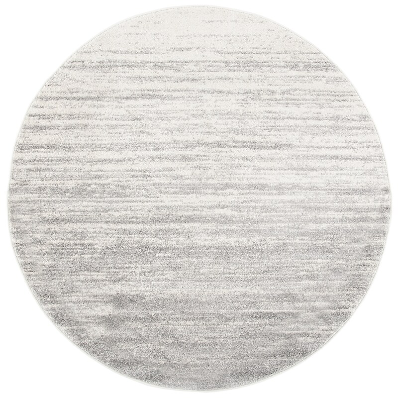 Safavieh Adirondack Collection 6' Round Area Rug, Machine Made, Ivory/Silver (ADR113B-6R) image 1