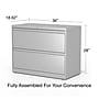 Staples 2-Drawer Lateral File Cabinet, Letter/Legal Size, Lockable, 28.15"H x 36"W x 18.62"D, Light Gray (60923/17452)~#|#~E231BBCB-4927-4830-A658F1C8E3F24A41_sc7