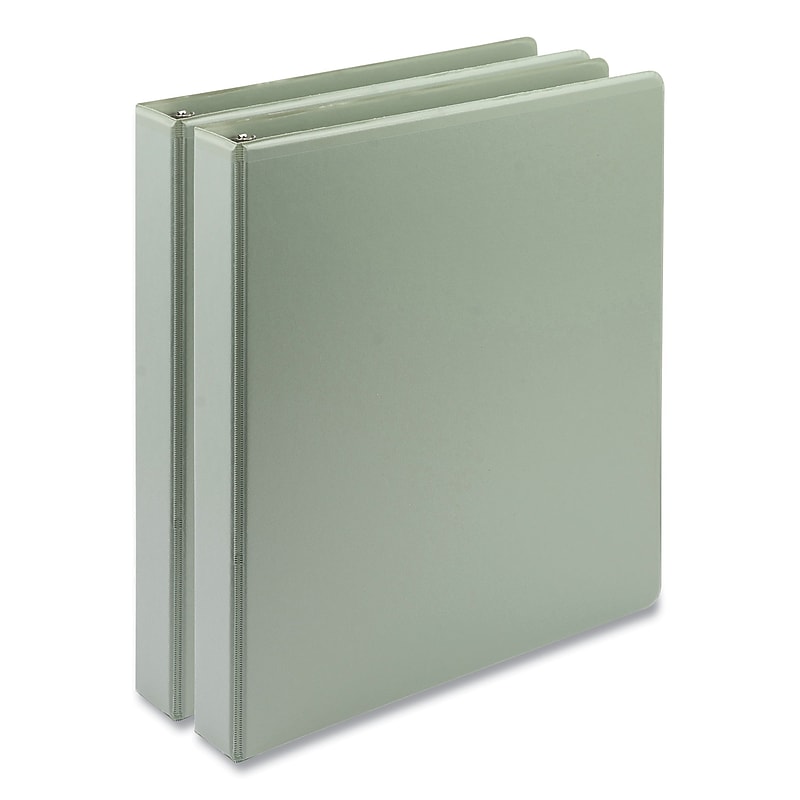 Samsill Earth's Choice Plant-Based BOHO 1" 3-Ring View Binders, D-Ring, Sage, 2/Pack (SAMU69342) image 1